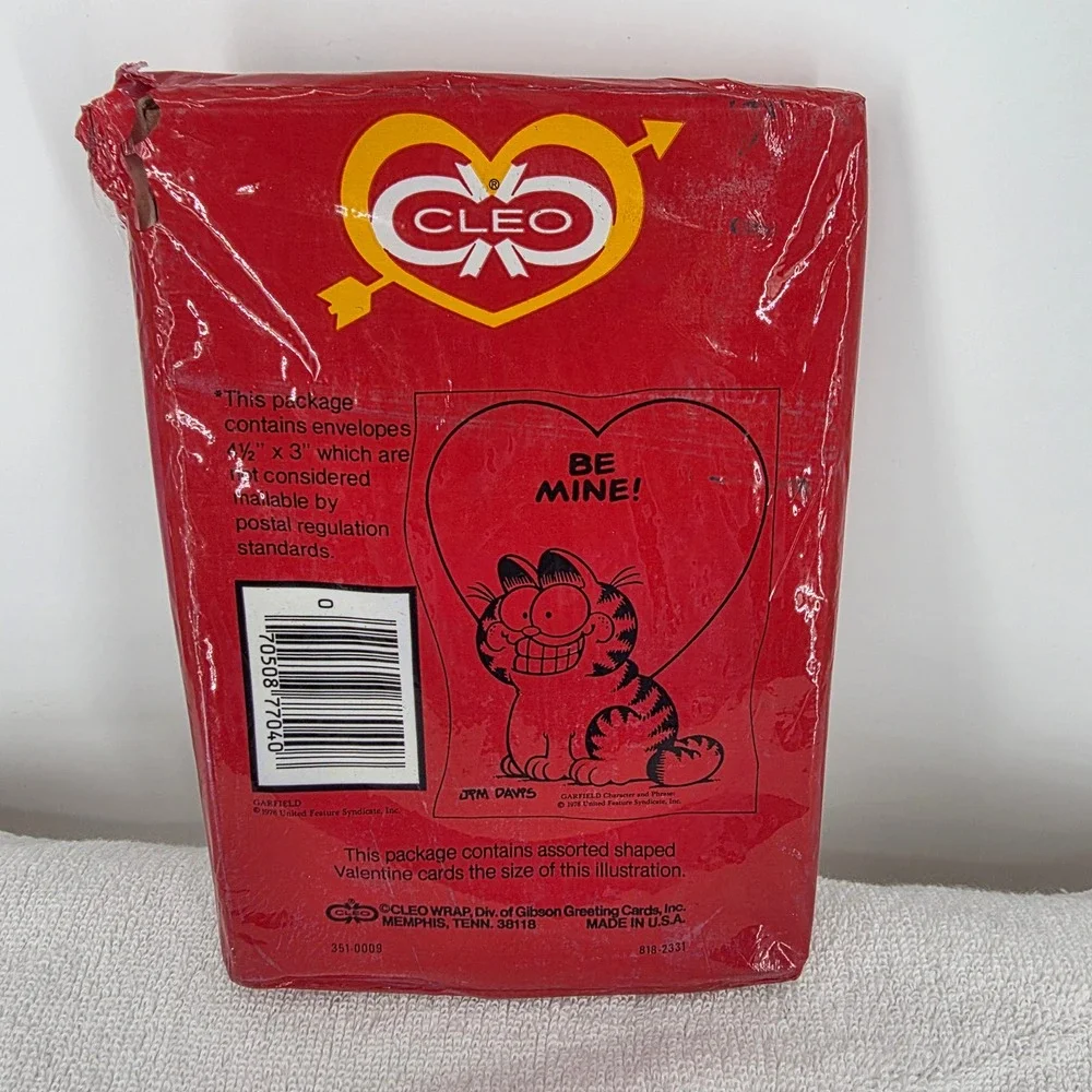 Vintage 1978 Garfield Valentines 30 Glossy Cards Cleo Wrap Jim Davis New Sealed
